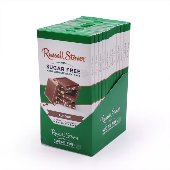 3 Oz. Sugar Free Milk Chocolate Almond Tile Bar