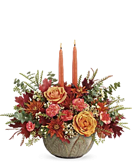 Artisanal Autumn Centerpiece | Roses | Same Day Flower Delivery | Multi-Colored | Teleflora