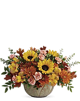 Autumn Sunbeams Centerpiece Bouquet | Mixed Bouquets | Same Day Flower Delivery | Multi-Colored | Teleflora