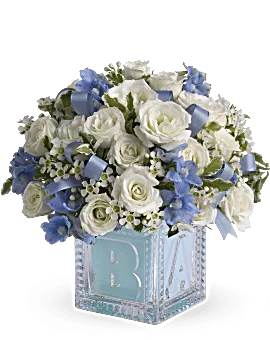 Baby's First Block | Mixed Bouquets | Same Day Flower Delivery | Multi-Colored | Teleflora