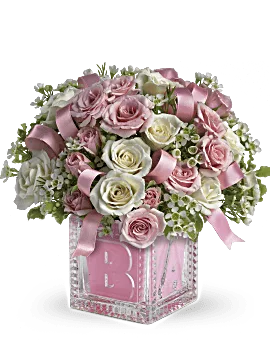 Baby's First Block | Roses | Same Day Flower Delivery | Multi-Colored | Teleflora