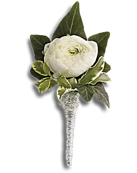 Blissful White Boutonniere | Corsages | Same Day Flower Delivery | Teleflora