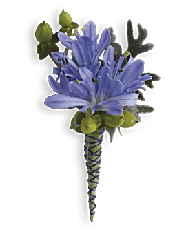Bold And Blue Boutonniere | Boutonnieres | Same Day Flower Delivery | Teleflora