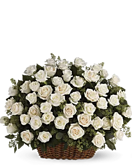 Bountiful Rose Basket | Roses | Same Day Flower Delivery | White | Teleflora