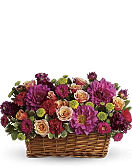Burst Of Beauty Basket | Mixed Bouquets | Same Day Flower Delivery | Multi-Colored | Teleflora