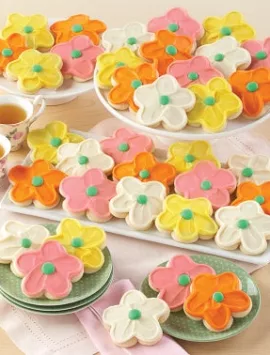 Buttercream Frosted Flower Cut-Out Cookies Cut Out -100