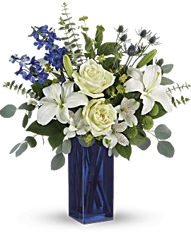Calming Cobalt Bouquet | Mixed Bouquets | Same Day Flower Delivery | Multi-Colored | Teleflora
