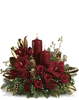 Candlelit Christmas | Roses | Same Day Flower Delivery | Red | Teleflora