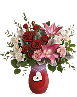 Charmed In Love Bouquet | Mixed Bouquets | Same Day Flower Delivery | Red | Teleflora