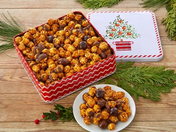 Chocolate Popcorn in Tin