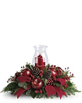Christmas Centerpiece With Red Apples