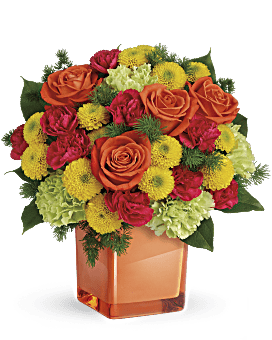 Citrus Smiles Bouquet | Roses | Same Day Flower Delivery | Multi-Colored | Teleflora