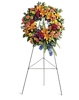 Colorful Serenity Wreath | Mixed Bouquets | Same Day Flower Delivery | Multi-Colored | Teleflora