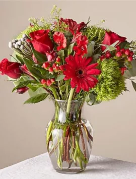Deluxe Spruced Up Bouquet with Vase