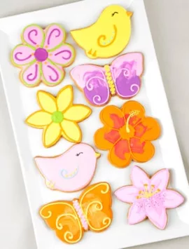 Fabulous Flowers Artisan Iced Cookies - Set Of 8