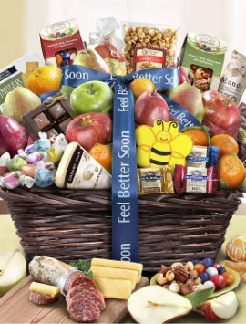 Feel Better Fruit & Sweets Gift Basket Deluxe