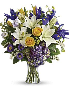 Floral Spring Iris Bouquet | Mixed Bouquets | Same Day Flower Delivery | Multi-Colored | Teleflora