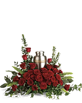 Forever In Our Hearts Cremation Tribute Bouquet | Roses | Same Day Flower Delivery | Red | Teleflora