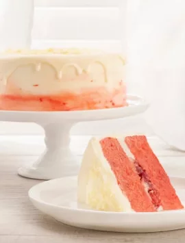 Fresh Strawberry Cream Cheese Frosted Cake 2 Layer
