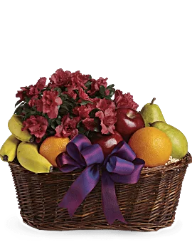 Fruits And Blooms Basket | Mixed Bouquets | Same Day Flower Delivery | Orange | Teleflora