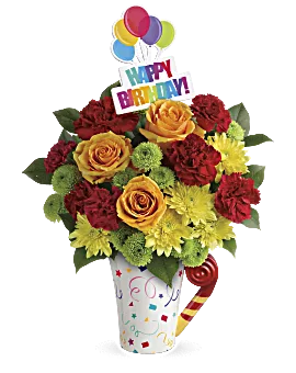 Fun 'n Festive Bouquet | Roses | Same Day Flower Delivery | Multi-Colored | Teleflora