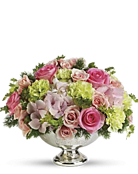 Garden Rhapsody Centerpiece | Mixed Bouquets | Same Day Flower Delivery | Pink | Teleflora