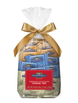 Ghirardelli Chocolate Caramel Trio SQUARES Gift Bag