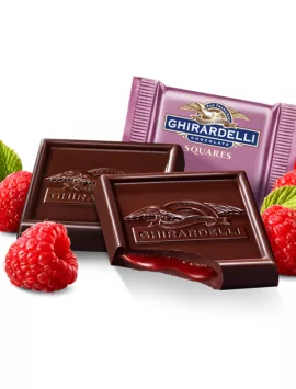 Ghirardelli Dark Chocolate Raspberry SQUARES Case Pack