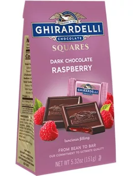 Ghirardelli Dark Chocolate Raspberry SQUARES Medium Bags