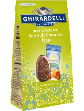 Ghirardelli Dark Chocolate Sea Salt Caramel Eggs Medium Gift Bag