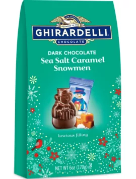 Ghirardelli Dark Chocolate Sea Salt Caramel Snowmen Medium Gift Bags
