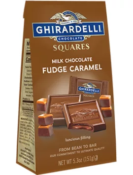Ghirardelli Fudge Caramel Chocolate SQUARES Medium Bags