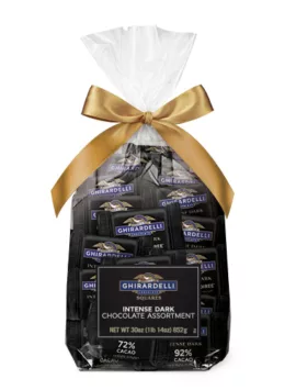 Ghirardelli Intense Dark Chocolate Assorted SQUARES Gift Bag