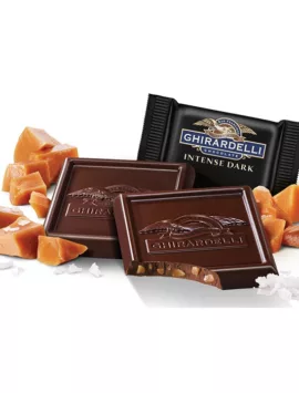 Ghirardelli Intense Dark Chocolate Salted Caramel Crunch SQUARES Case Pack