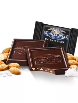 Ghirardelli Intense Dark Chocolate Sea Salt Roasted Almond SQUARES Case Pack