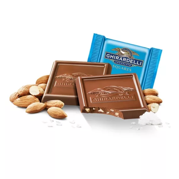 Ghirardelli Milk Chocolate Sea Salt Almond SQUARES Case Pack