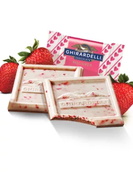 Ghirardelli Strawberry Bark Chocolate SQUARES Case Pack
