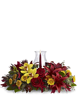 Glow Of Gratitude Centerpiece | Mixed Bouquets | Same Day Flower Delivery | Multi-Colored | Teleflora