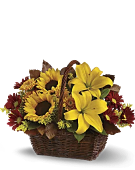 Golden Days Basket | Mixed Bouquets | Same Day Flower Delivery | Yellow | Teleflora