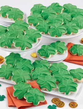 Good Luck Shamrock Cut-Out Cookies 100 Buttercream Frosted