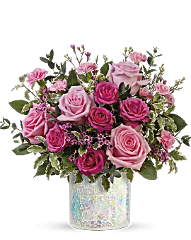 Gorgeous Glimmer Bouquet | Roses | Same Day Flower Delivery | Pink | Teleflora
