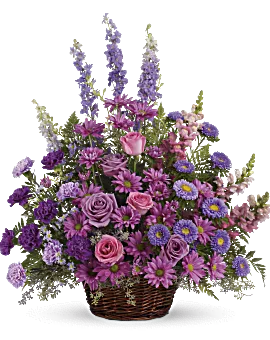 Gracious Lavender Basket | Mixed Bouquets | Same Day Flower Delivery | Multi-Colored | Teleflora