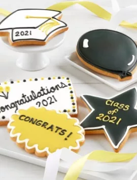 Graduation Artisan Iced Cookies - Set Of 5