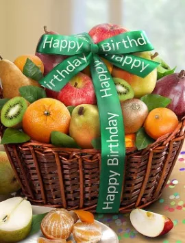 Happy Birthday Premier Orchard Fruit Gift Basket