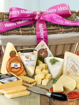 Happy Mother's Day Premium Cheeses Gift Basket Mother's