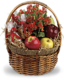 Health Nut Basket | Mixed Bouquets | Same Day Flower Delivery | Orange | Teleflora