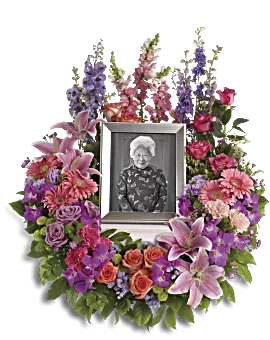 In Memoriam Wreath | Mixed Bouquets | Same Day Flower Delivery | Pink | Teleflora