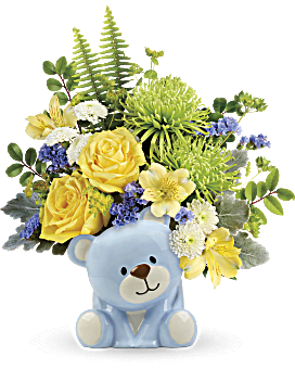 Joyful Blue Bear Bouquet | Mixed Bouquets | Same Day Flower Delivery | Teleflora