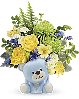 Joyful Blue Bear Bouquet | Mixed Bouquets | Same Day Flower Delivery | Teleflora