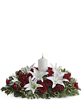 Luminous Lilies Centerpiece | Mixed Bouquets | Same Day Flower Delivery | White | Teleflora